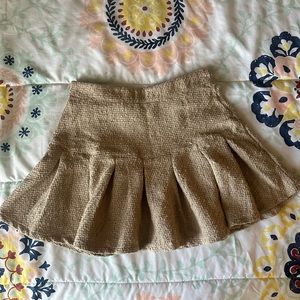 Kendall + Kylie Cream Pleated High Waisted Mini Skirt